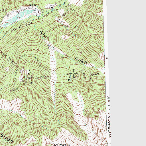 Topographic Map of Sunflower Mine, CO
