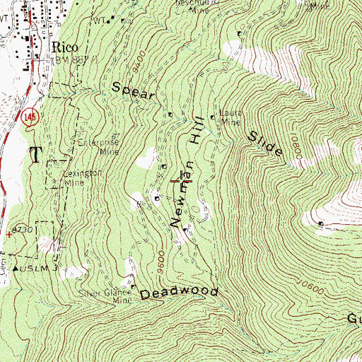 Topographic Map of Newman Hill, CO