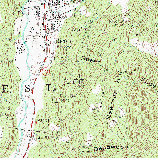 Topographic Map of Enterprise Mine, CO