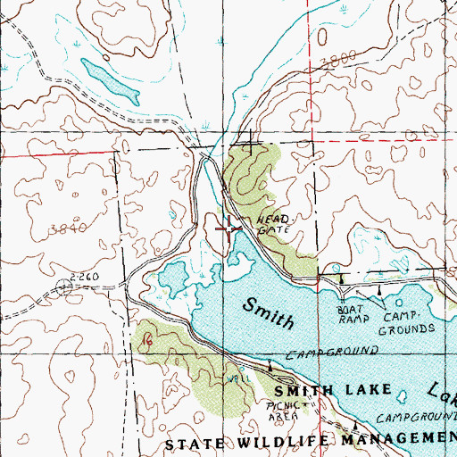 Topographic Map of Smith Lake Dam, NE