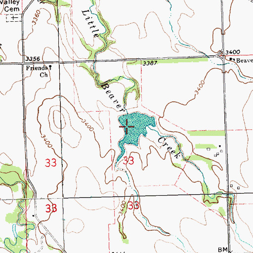 Topographic Map of Lundy Reservoir, NE