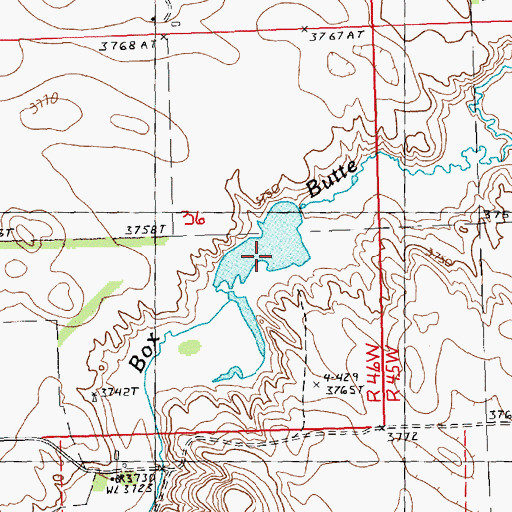 Topographic Map of Heaton Reservoir, NE