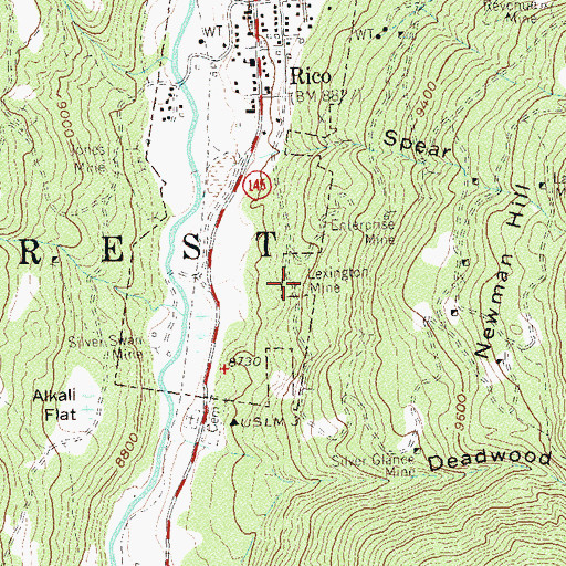 Topographic Map of Lexington Mine, CO