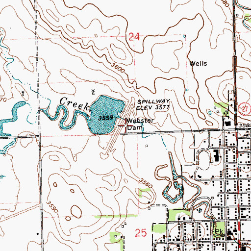 Topographic Map of Antelope Creek Dam 40-B, NE