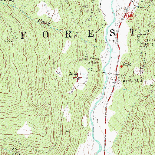 Topographic Map of Alkali Flat, CO