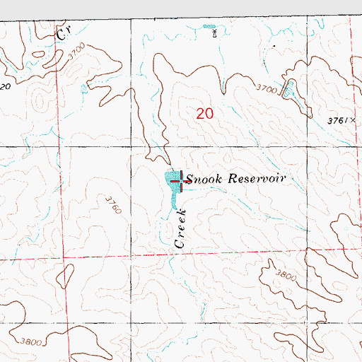 Topographic Map of Snook Dam-1 Dam, NE