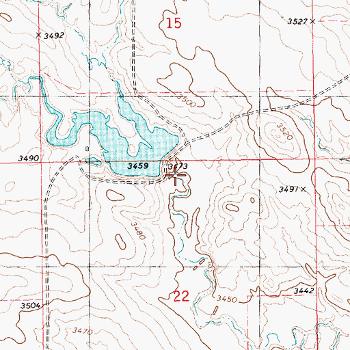 Topographic Map of Lone Tree Dam, NE
