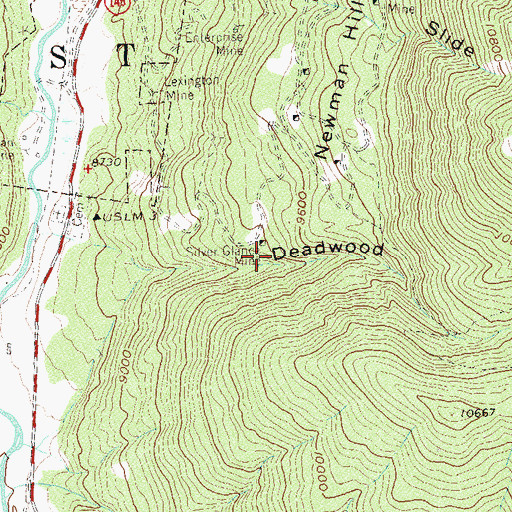 Topographic Map of Silver Glance Mine, CO