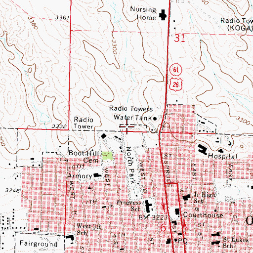 Topographic Map of Ogallala Dam East, NE