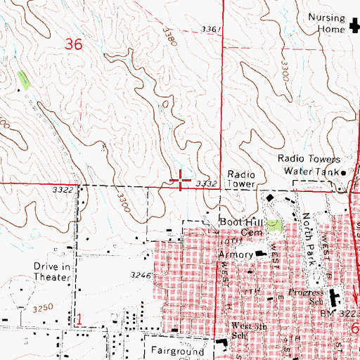 Topographic Map of Ogallala Dam West, NE