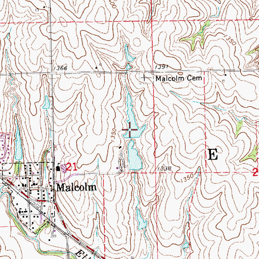 Topographic Map of Bradley North Dam, NE