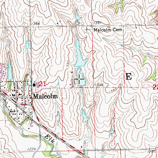 Topographic Map of Bradley North Reservoir, NE