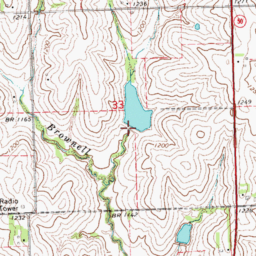 Topographic Map of Brownell Creek Dam 11-A, NE