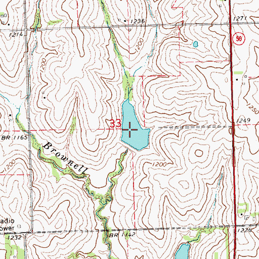 Topographic Map of Brownell Creek Reservoir 11-A, NE