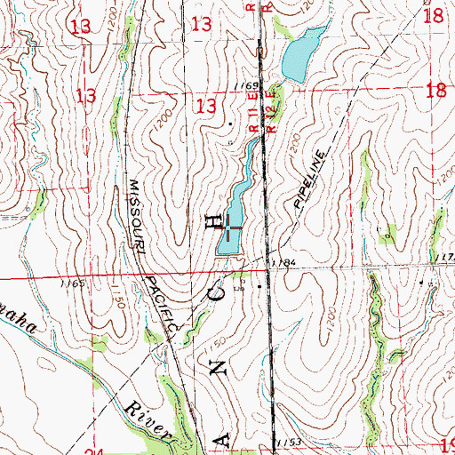 Topographic Map of Wilson Creek Reservoir 12-2, NE