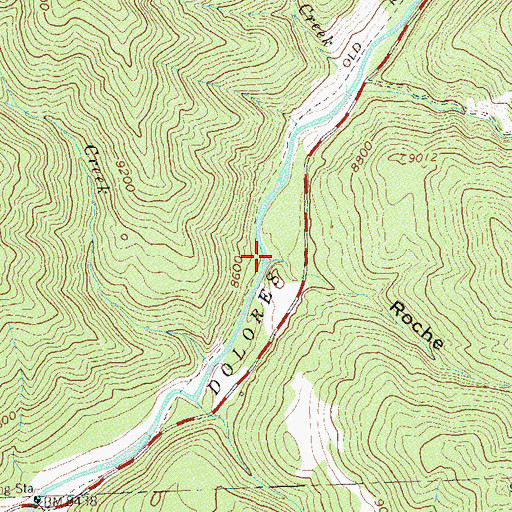 Topographic Map of Roche Gulch, CO