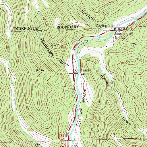 Topographic Map of Bootlegger Gulch, CO