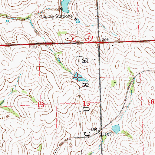 Topographic Map of Brownell Creek Reservoir 1-4, NE