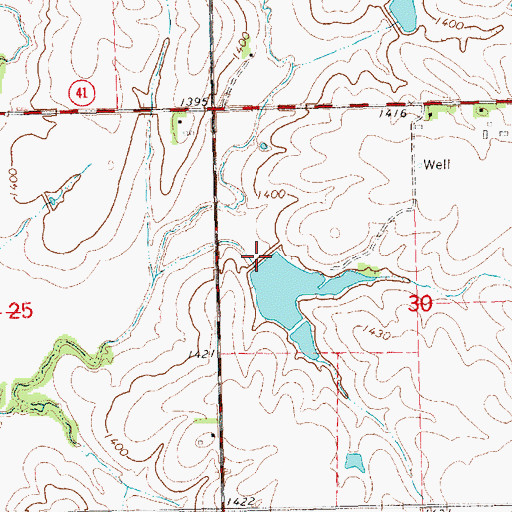 Topographic Map of Indian Creek Dam 6-E, NE