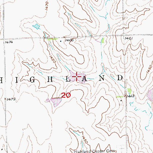 Topographic Map of Indian Creek Reservoir 3-B, NE