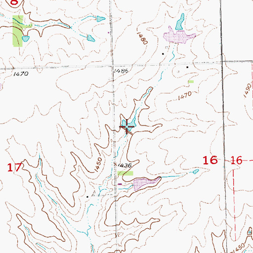Topographic Map of Indian Creek Reservoir 3-A, NE