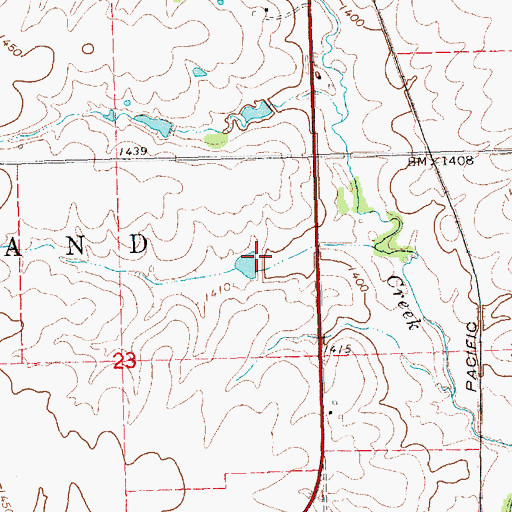 Topographic Map of Indian Creek Dam 1-E, NE
