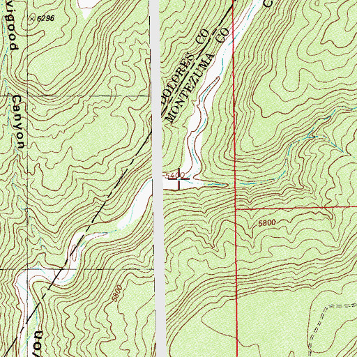 Topographic Map of Cow Canyon, CO