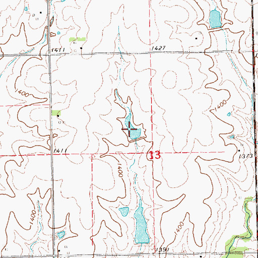 Topographic Map of Indian Creek Reservoir 9-11, NE