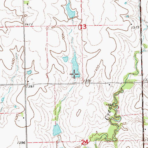 Topographic Map of Indian Creek Reservoir 9-D, NE