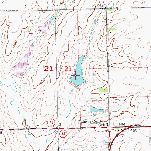 Topographic Map of Little Indian Creek Reservoir 3-D, NE
