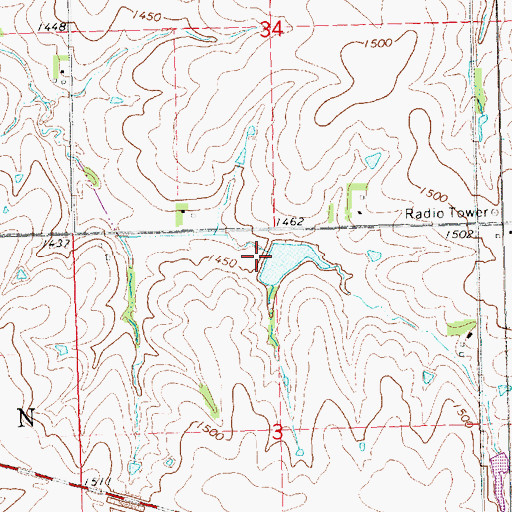 Topographic Map of Mud Creek Dam 5-1, NE