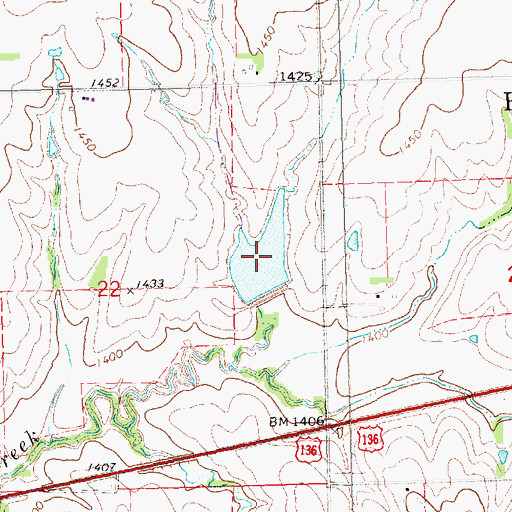 Topographic Map of Mud Creek Reservoir 2-C, NE
