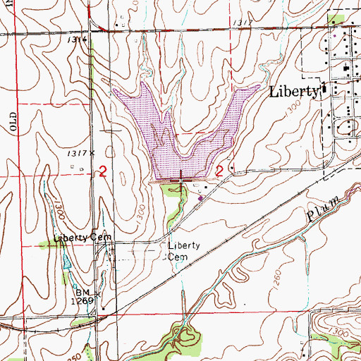 Topographic Map of Plum Creek Dam 2-B, NE