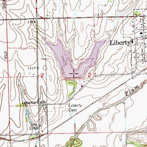 Topographic Map of Plum Creek Reservoir 2-B, NE