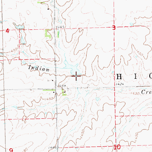 Topographic Map of Indian Creek Dam 1-A, NE