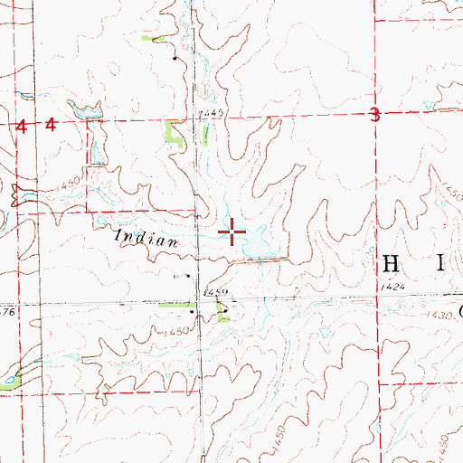 Topographic Map of Indian Creek Reservoir 1-A, NE