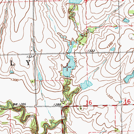 Topographic Map of Big Indian Greek Reservoir 12-A, NE