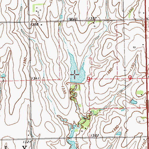 Topographic Map of Big Indian Creek Reservoir 12-1, NE