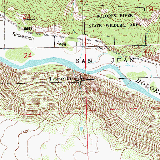 Topographic Map of Lone Dome, CO