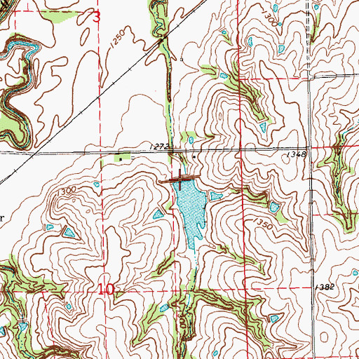 Topographic Map of Big Indian Creek Dam 2-B, NE