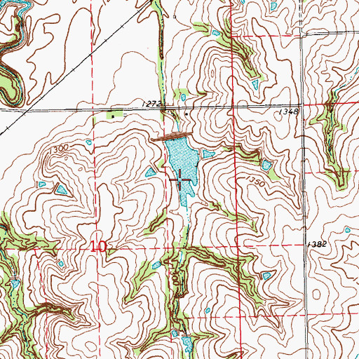 Topographic Map of Big Indian Creek Reservoir 2-B, NE