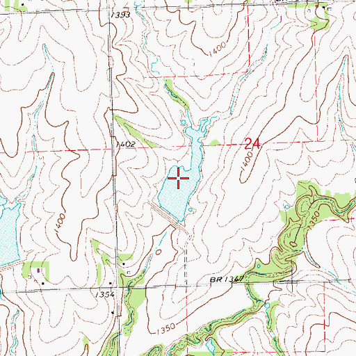 Topographic Map of Cedar Creek Reservoir 9-B, NE