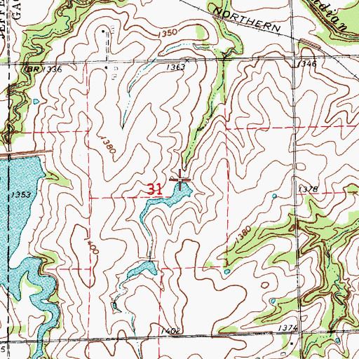 Topographic Map of Big Indian Creek Dam 7-1-B, NE