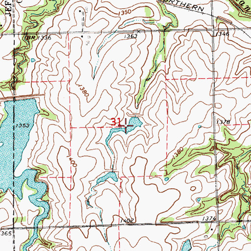 Topographic Map of Big Indian Creek Reservoir 7-1-B, NE