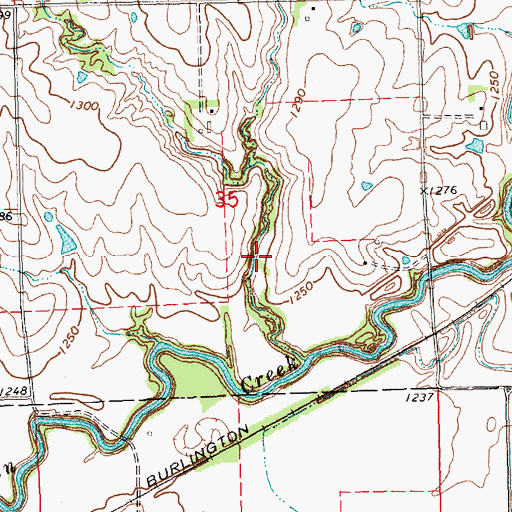 Topographic Map of Big Indian Creek Dam 2-A, NE