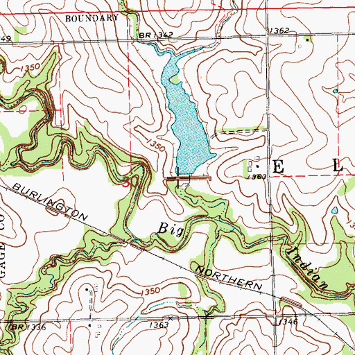 Topographic Map of Big Indian Creek Dam 7-B, NE