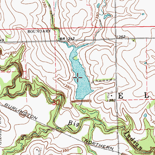 Topographic Map of Big Indian Creek Reservoir 7-B, NE