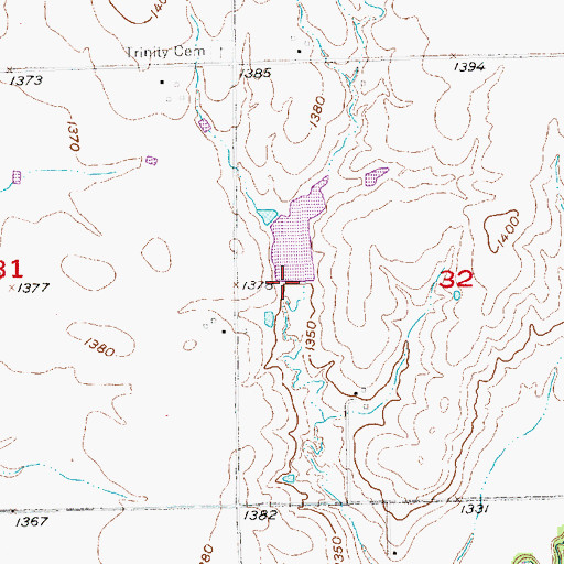 Topographic Map of Bergmeier Dam Number 2, NE