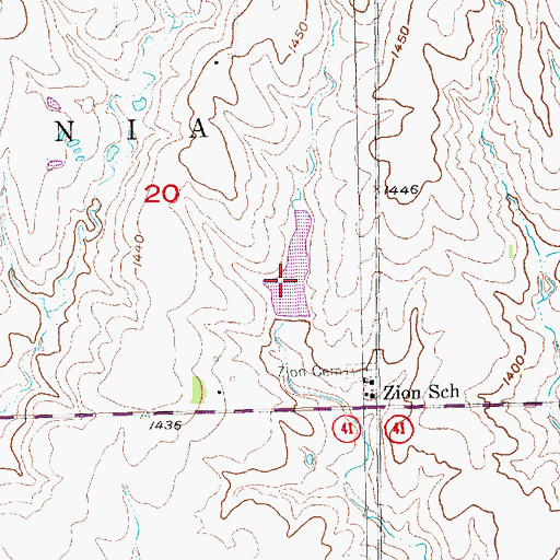 Topographic Map of Germer Reservoir Number 1, NE