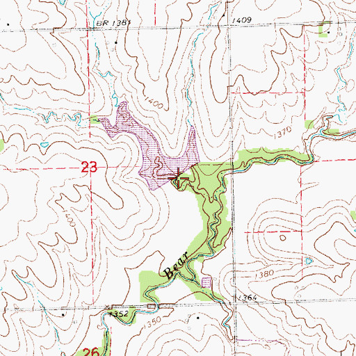 Topographic Map of Bear Creek Dam 7-B, NE